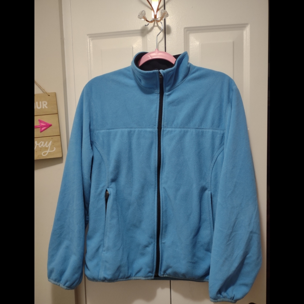 Land's End Blue Thick Fleece Jacket Medium